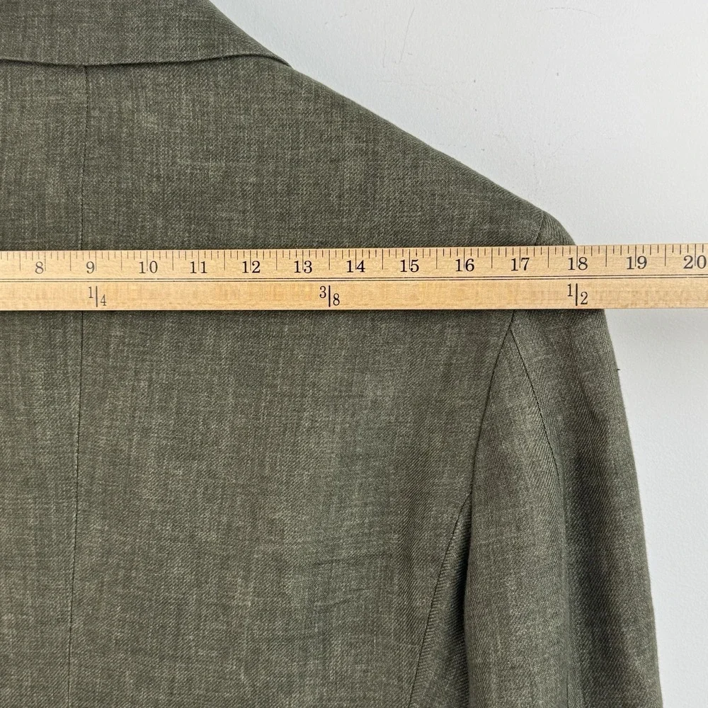 Suitsupply Havana Linen Suit Men's 36R Olive Green Slim 2 Piece Solbiati